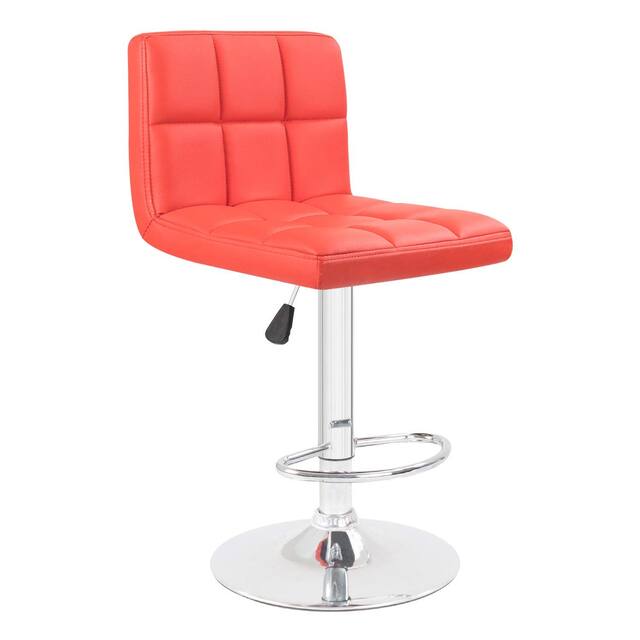 Bar Stools Adjustable Armless Swivel PU Leather Barstools Set of 2