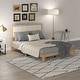 preview thumbnail 9 of 24, HOMCOM Full Size Bed Frame with Upholstered Headboard, Platform Bed Frame with Wooden Slats