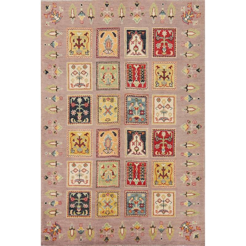 Garden Design Kazak Oriental Accent Rug Handmade Wool Carpet - 3'11" x 5'11"