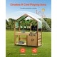 preview thumbnail 4 of 9, Natural-Green Cedar Wood Kids Mud Kitchen with Sink, Canopy and Accessories - 16.3” D x 40” W x 50” H