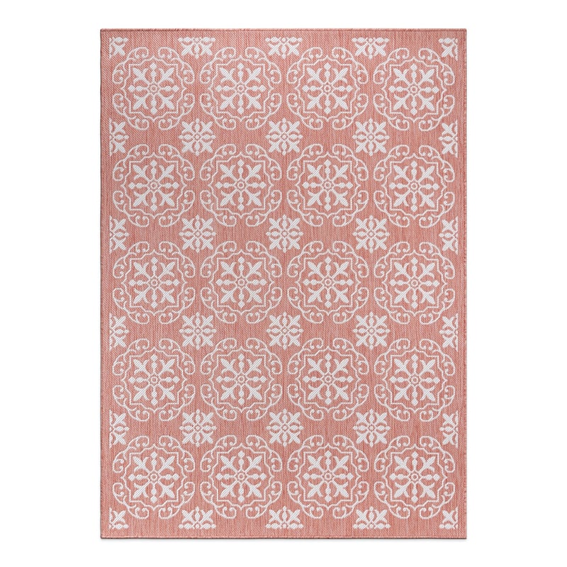 World Rug Gallery Transitional Geometric Textured Flat Weave Indoor/Outdoor Area Rug