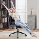 preview thumbnail 22 of 22, Armless Criss Cross Legged Chair with Wheels, Height Adjustable Makeup Vanity Chair, 360 Swivel Wide Task Chair - N/A
