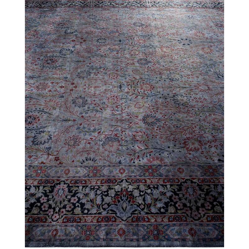 Overton Hand Knotted Wool Vintage Inspired Modern Contemporary Overdyed Gray Area Rug - 8' 1" x 10' 0"