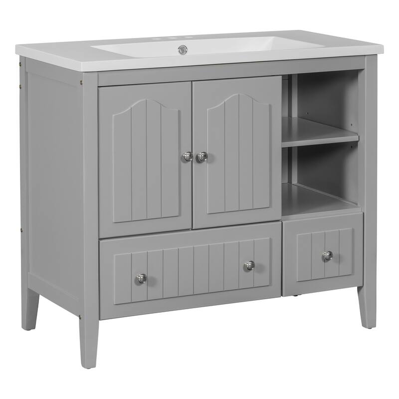 36" Bathroom Vanity with Solid Wood Frame