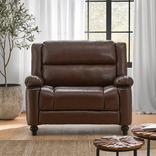 Leet Faux Leather Oversized Pushback Recliner by Christopher Knight Home Bed Bath & Beyond