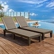 preview thumbnail 63 of 105, Outdoor Chaise Lounge Chairs (Set of 2) with Adjustable Backrest Taupe