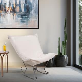 Allan Andrews Puff Rocker with Titanium Frame & Cover, Pana Collection - 40"W x 40"H x 37"D