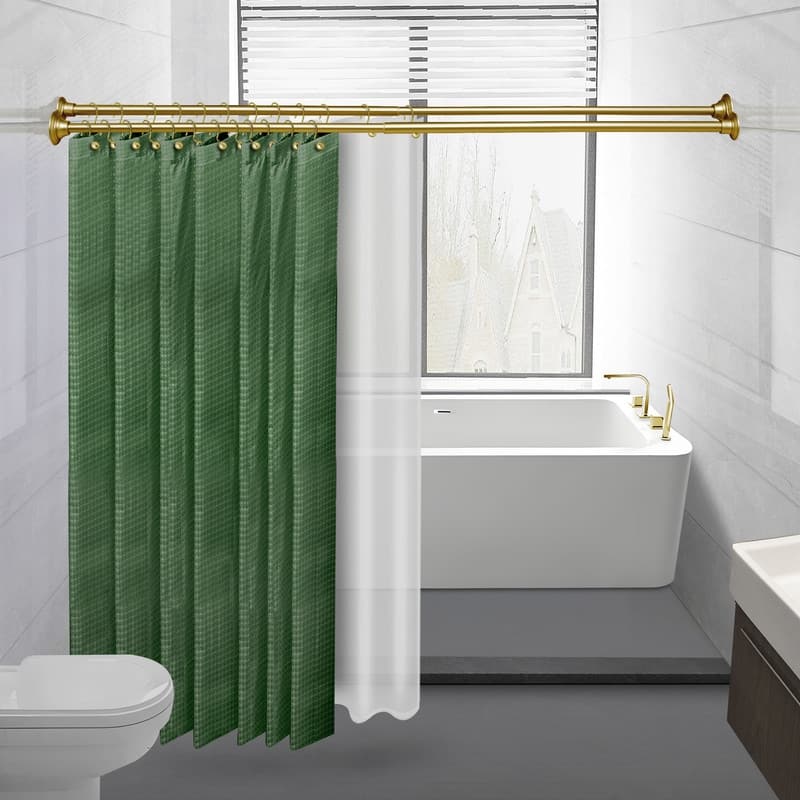 Utopia Alley Adjustable 72-Inch Double Shower Curtain Tension Rods - Rust-Proof Aluminum with Rubber End Cap