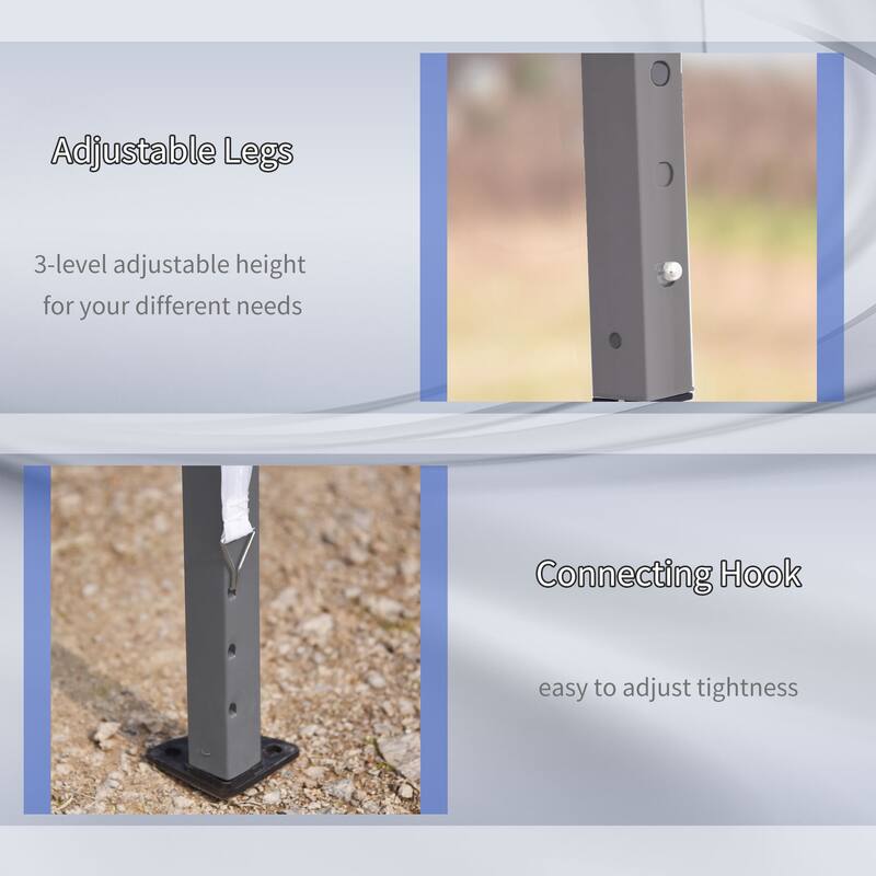 10'x19.2' Heavy Duty Pop Up Canopy Tent with Adjustable Height, UV Protection & Carry Bag for Outdoor Events