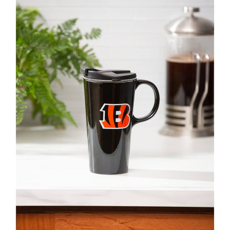 Cincinnati Bengals, 17 oz Ceramic Travel Latte Cup w/ Gift Box