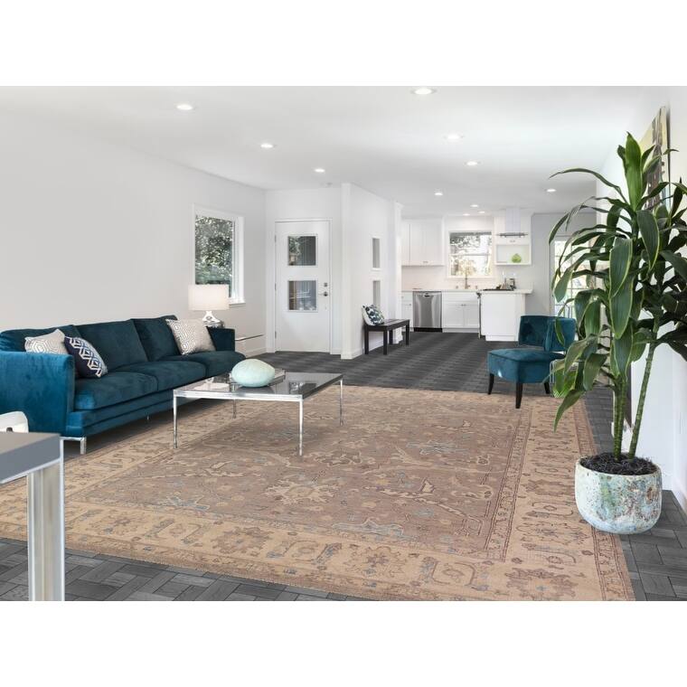 Oushak Turkish Area Rug Vegetable Dye Handmade Wool Carpet - 8'8" x 11'8"