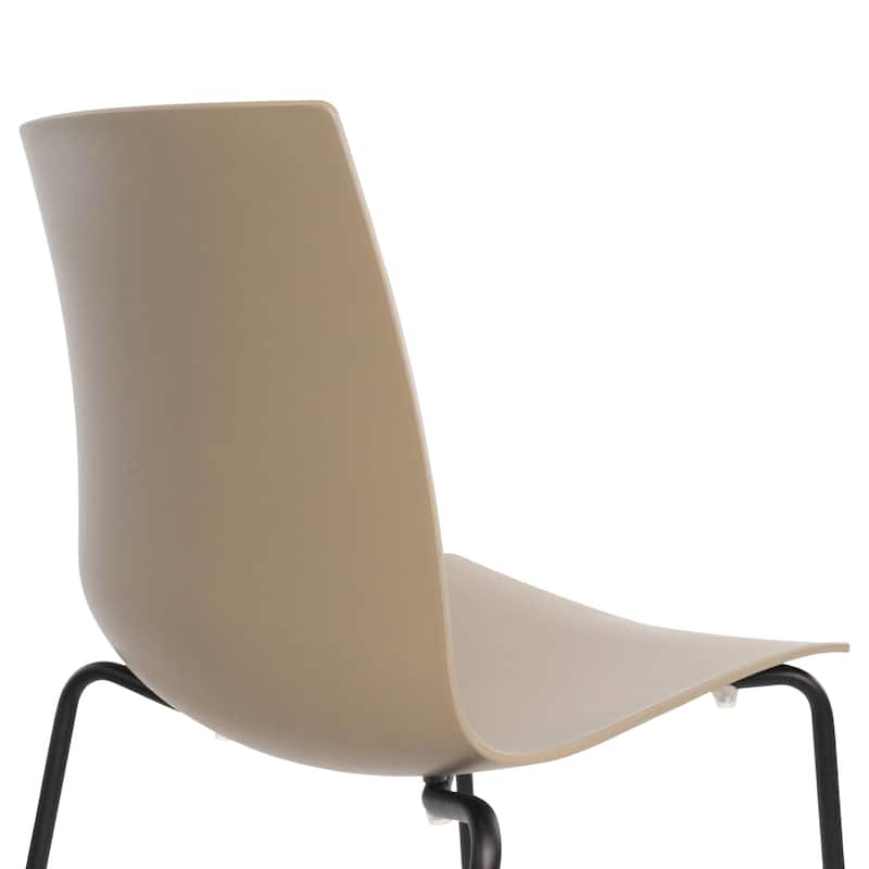 Furnish Theory Aero-S Pro Indoor/Outdoor Stackable Dining Side Chairs Polypropylene Shell & Powder-Coated Steel Legs (Set of 2)
