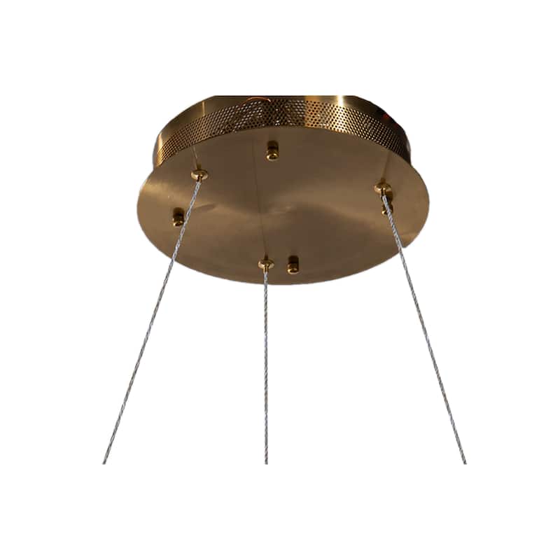 Gold Metal LED Chandelier With Clear Crystals