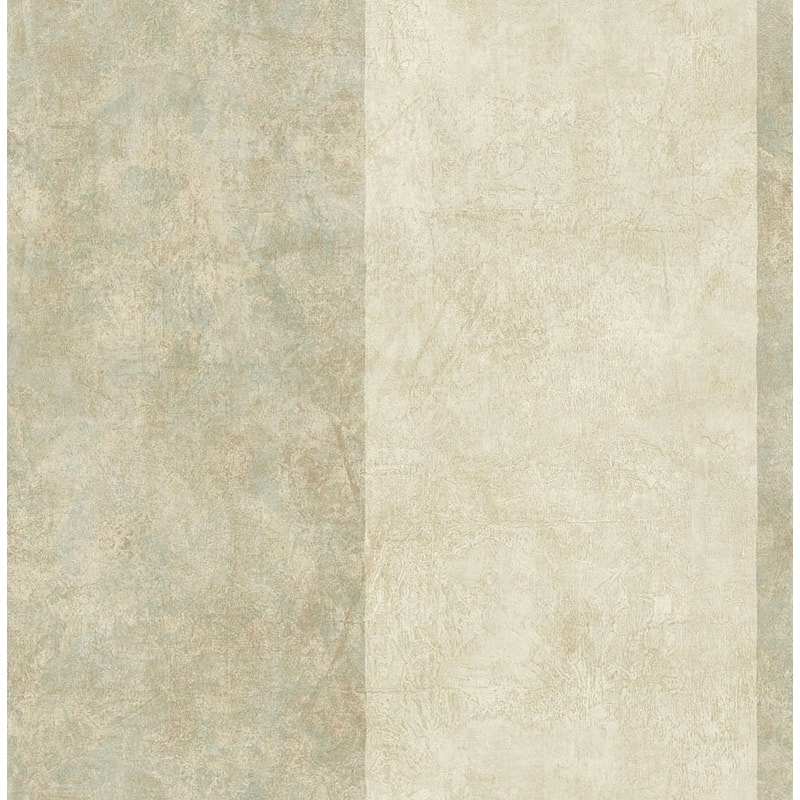Seabrook Designs Dimaro Faux Stripe Unpasted Wallpaper - 20.5 in W x 33 ft. L - Metallic Blue Smoke & Parchment