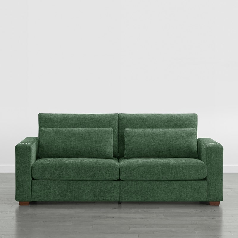 Spruce & Spring Ezra 89" Modern High Back Living Room Sofa with USB & Cup Holders