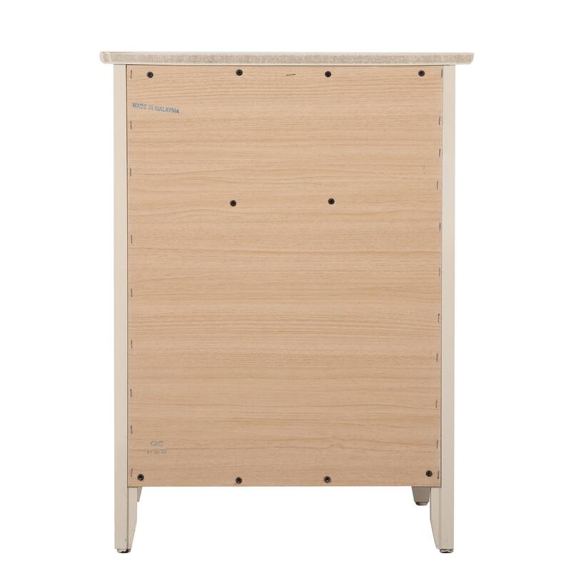 Modern 19-in Metal Hand Holder Single-Drawer Wood Nightstand with Cabinet