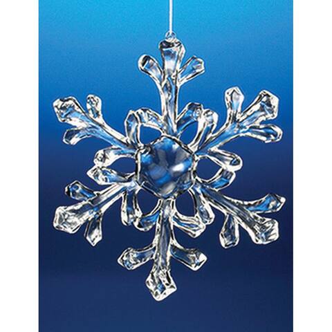 18 Icy Crystal Decorative Medium Christmas Snowflake Ornaments 6"