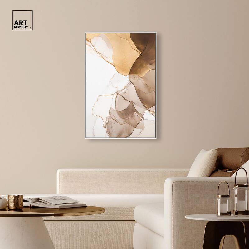 Sepia Silk Streams Canvas by Art Remedy