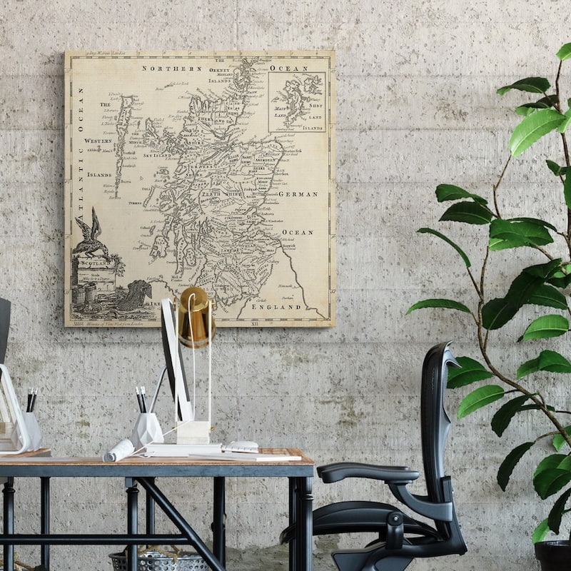 Map of Scotland -Premium Gallery Wrapped Canvas