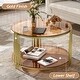 preview thumbnail 13 of 23, Modern Black Mirror Coffee Table with Gold Finish & Lower Shelf by Harper&Bright Designs