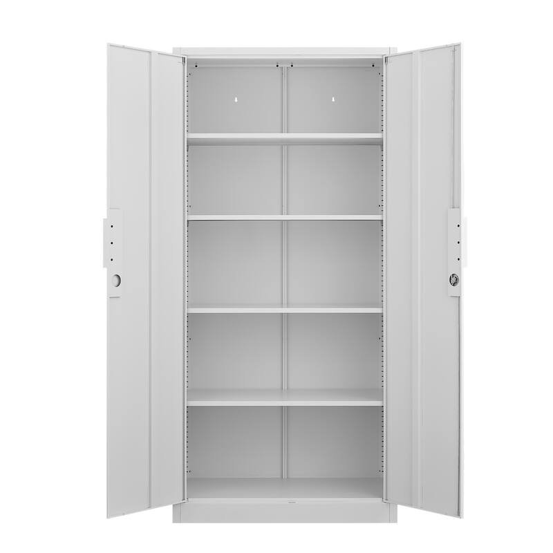Modern 2-Door Filing Cabinet, Organization Cabinet with Lock, 4 Adjustable Shelves, for Commercial Office and Home Office