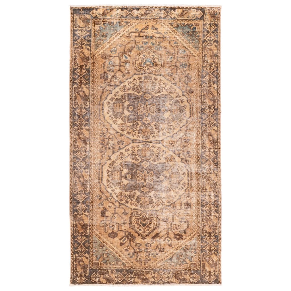 ECARPETGALLERY Hand-knotted Antalya Vintage Tan Wool Rug - 5'2 x 9'6