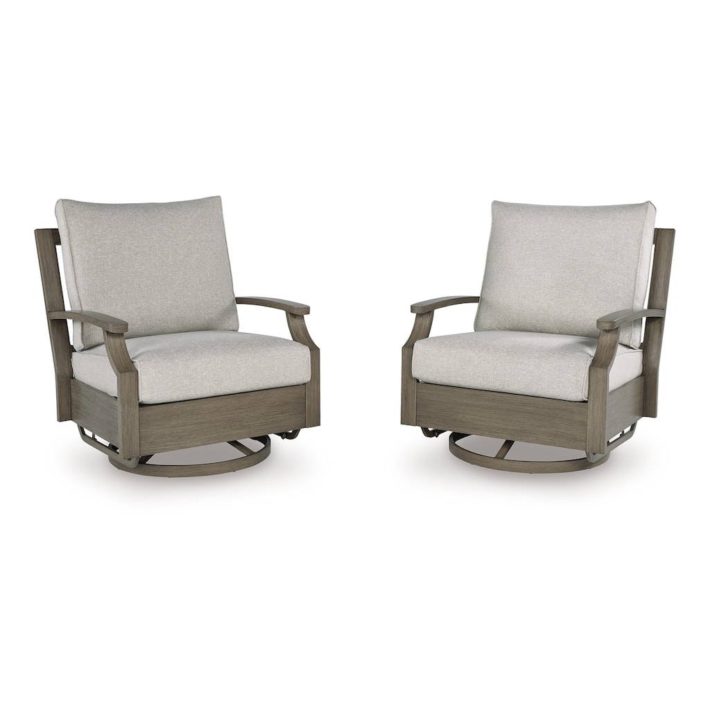 Inaya Outdoor Swivel Glider Chair with Cushion, Brown Coated Metal