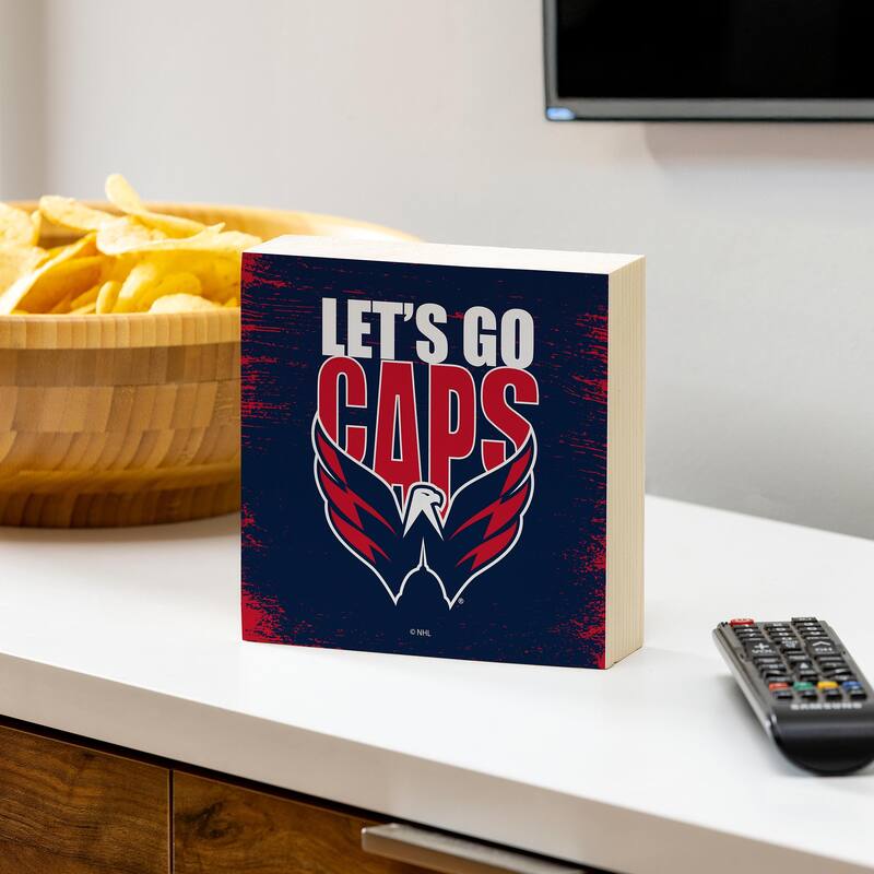 Washington Capitals Wooden Tabletop Mantel Shelf Sign - 6" x 6"