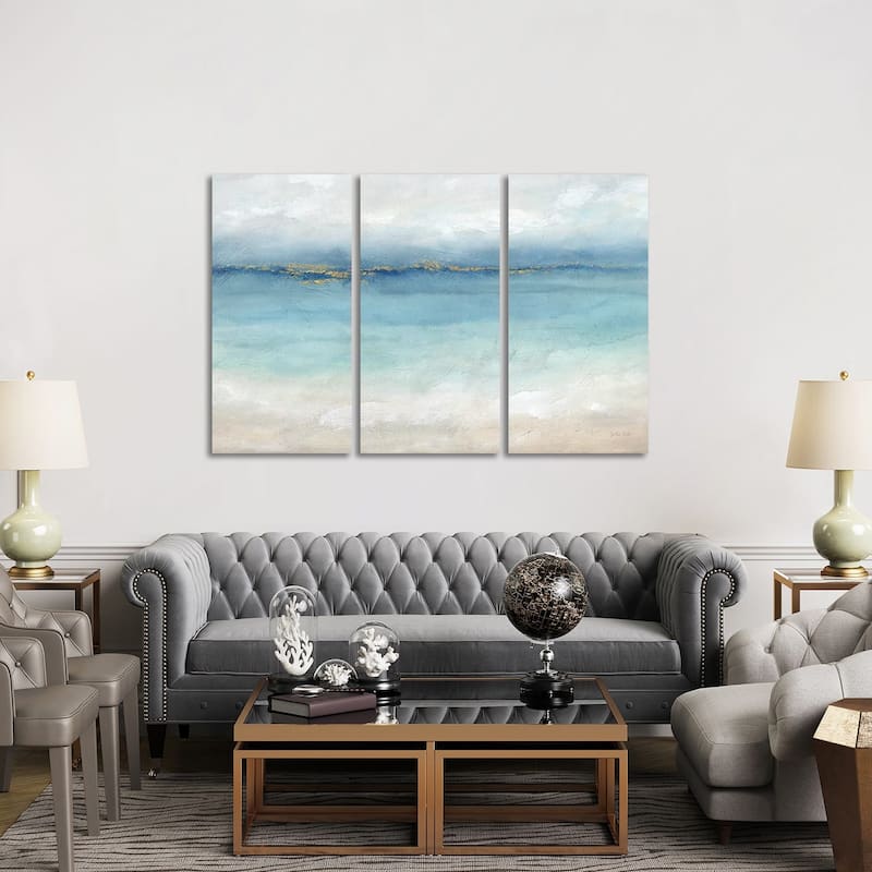 iCanvas "Serene Sea Landscape" by Cynthia Coulter 3-Piece Canvas Wall Art Set - 40x60x1.5