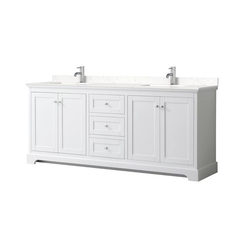 Wyndham Collection Avery 80" Free Standing Double Basin Vanity Set