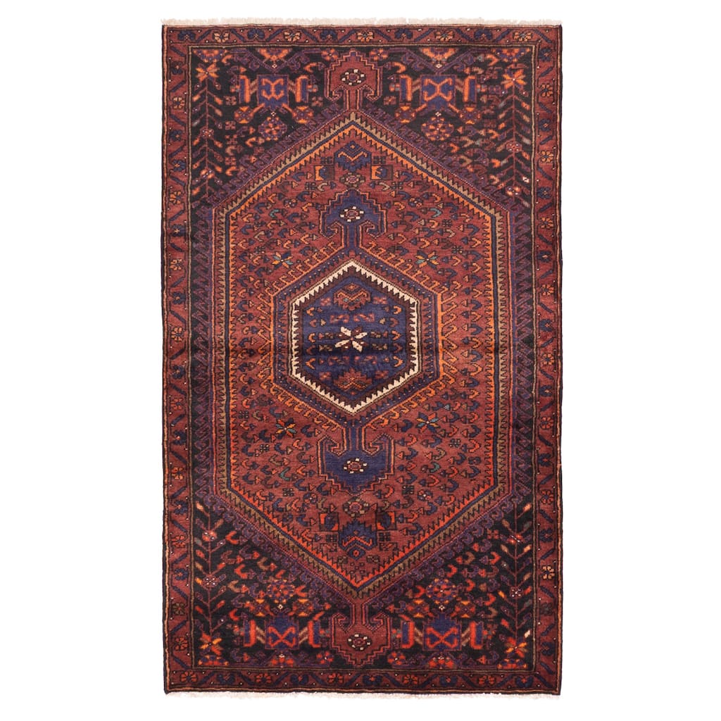 ECARPETGALLERY Hand-knotted Andelz Dark Red Wool Rug - 3'9 x 6'6