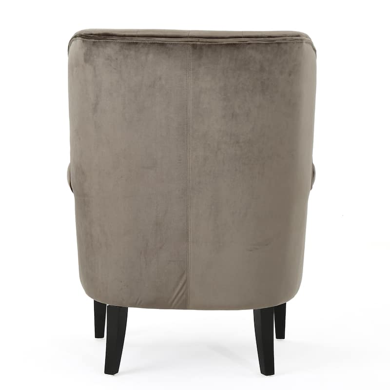 Grey 32" High Back Velvet Club Chair