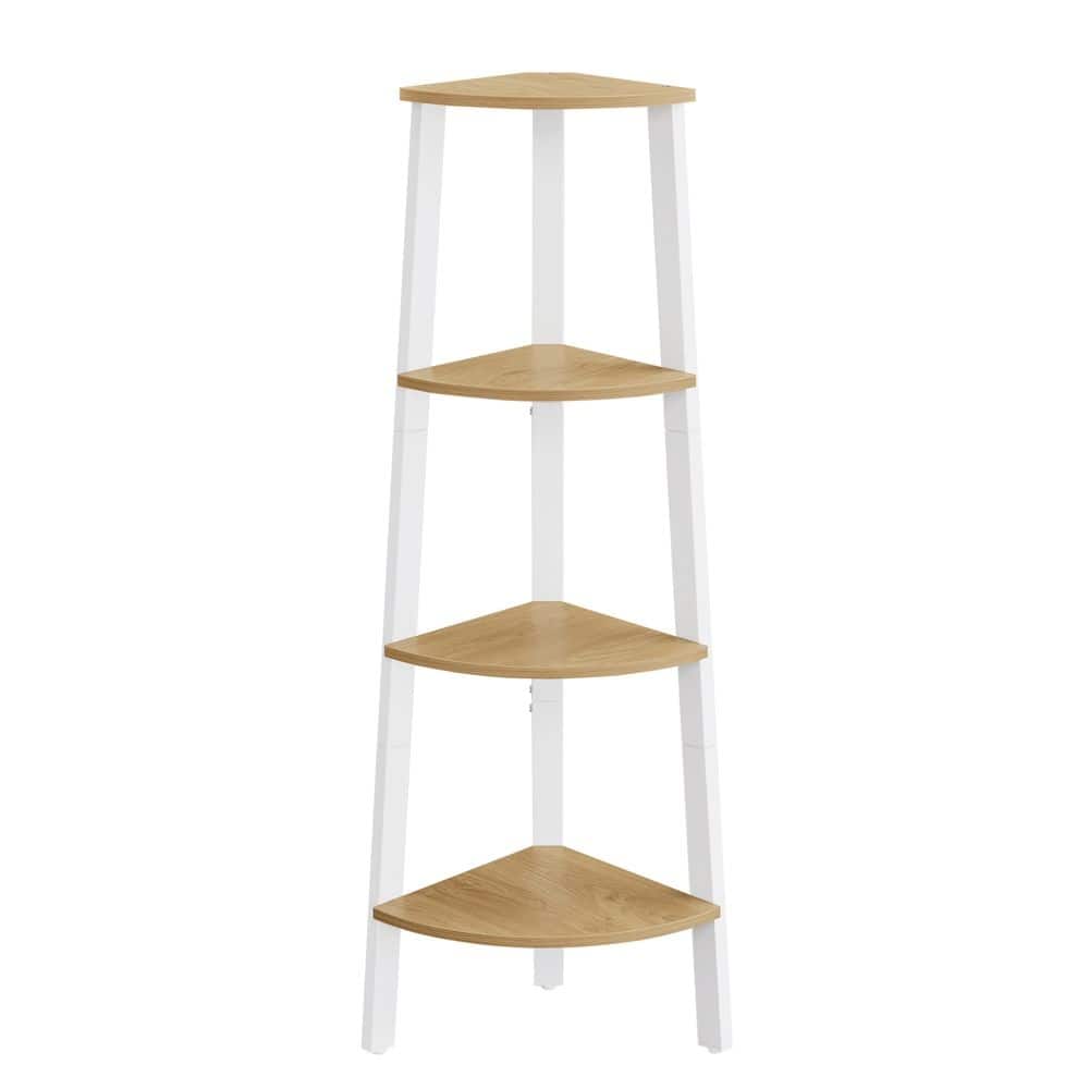 4-Tier Bookcase Storage Rack with Steel Frame Ideal Use for Plant Stand or Display Shelf - 13.1"D x 13.1"W x 49.2"H