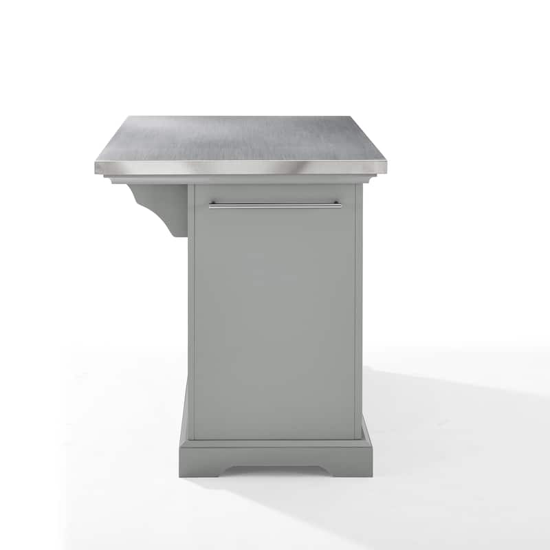 Crosley Julia Grey Stainless Steel Top Kitchen Island - 50 "W x	32 "D x 36 "H