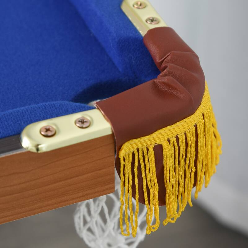 Soozier Portable Folding Billiards Table Game Pool Table for Kids Adults With Cues, Ball, Rack, Brush, and Steel Frame