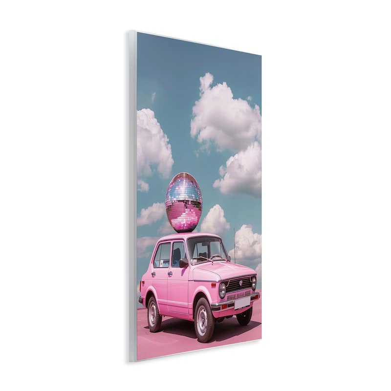 Stupell Disco Ball Car & Clouds Wall Plaque Art Design By LSR Design Studio