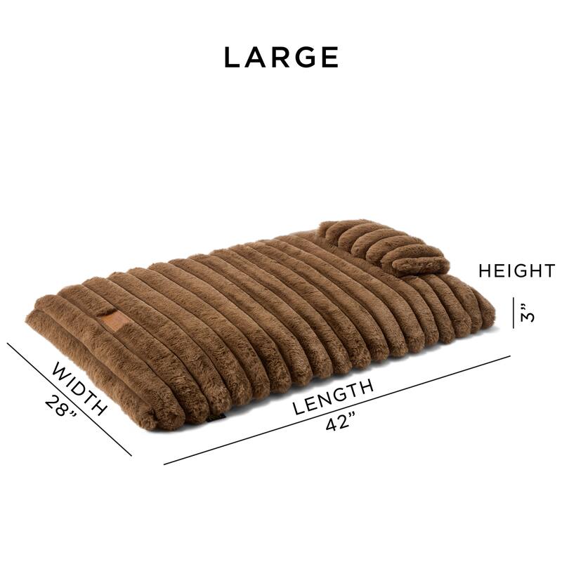 TOWN & COUNTRY LUXE CuddleTown Ribbed Bubble Stripe Pillow Crate Mat Pet Bed Dark Grey XS Dogs