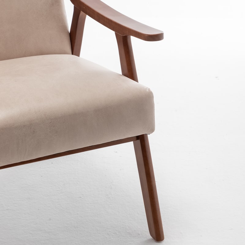 Mid-Century Modern Chair, Living Room Chair with Solid Wood Frame