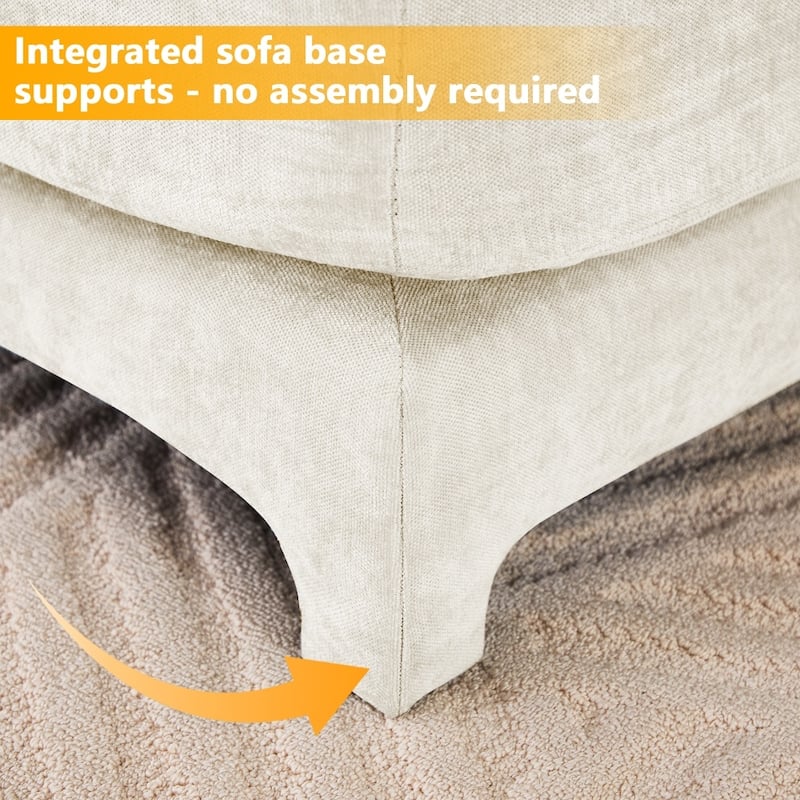 Wooden Base Modular Upholstered Sectional Sofa with Lumbar Pillows