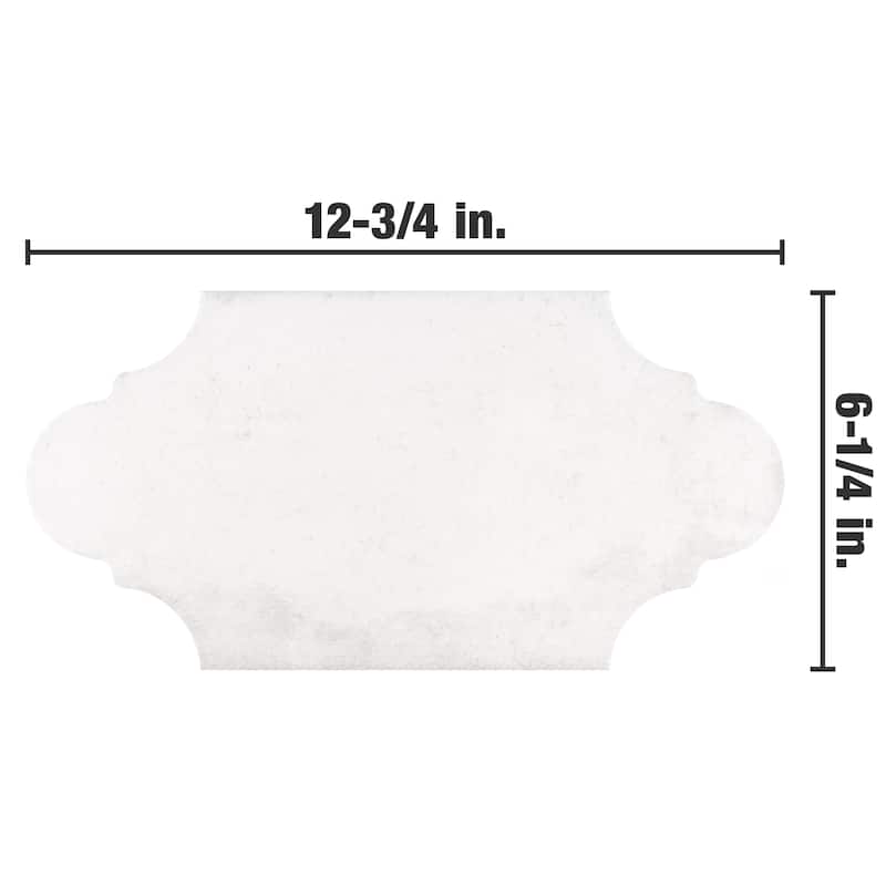 Merola Tile Alhama Provenzal White 6-1/4" x 12-3/4" Porcelain Floor and Wall Tile