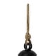 preview thumbnail 59 of 77, Gold, Gray, Bronze, Black or Red Metal Tibetan Inspired Decorative Cow Bells with Jute Hanging Rope (Set of 3)