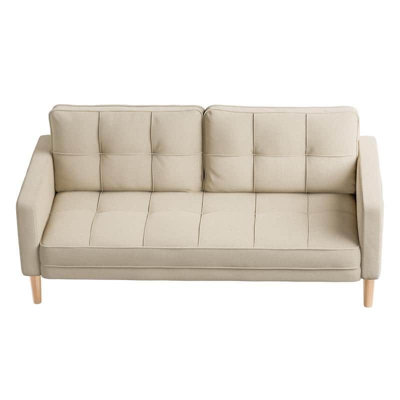 3-Seater Modern Upholstered Sofa, Convertible Sofa, Sofa Bed with Sturdy Wooden Legs for Living Room