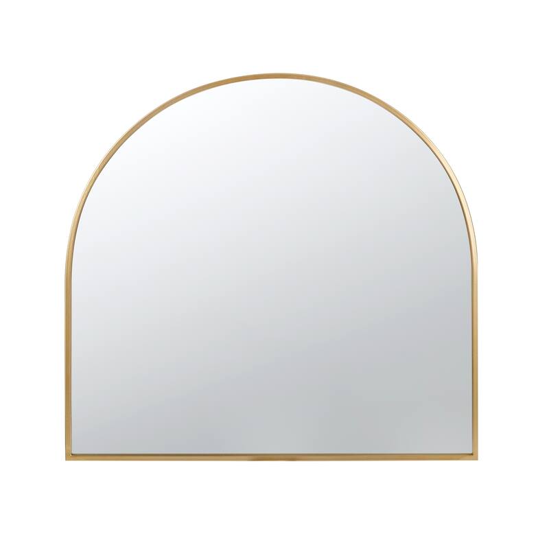 33" x 31" Arched Wall Decor Accent Mirror with Iron Frame