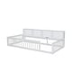 preview thumbnail 6 of 34, Twin XL Size Floor Bed with Storage Shelves and USB Ports, Wooden Montessori Bed Daybed with Fence Guardrails for Kids