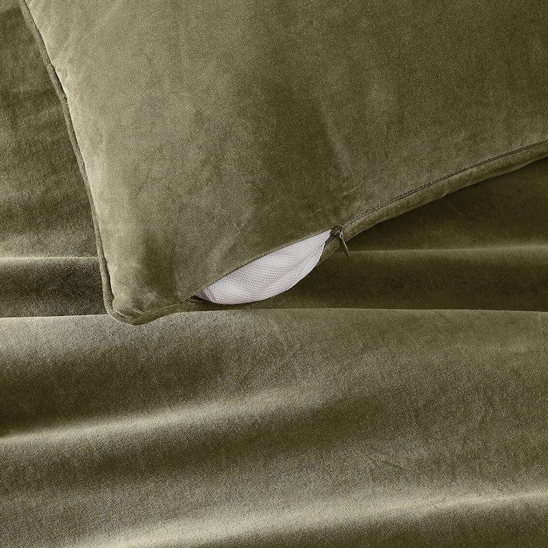 Brooklyn Loom Matte Cotton Velvet Decorative Pillow