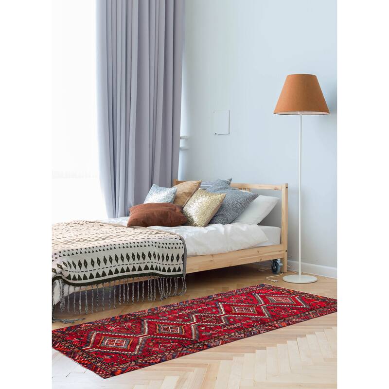 ECARPETGALLERY Hand-knotted Andelz Red Wool Rug - 3'8 x 9'10