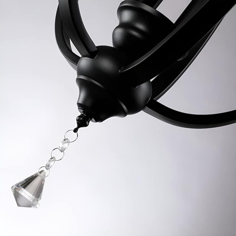 Mini 3-Light Geometric Teardrop Pendant with Crystals Tulipe Lantern Style