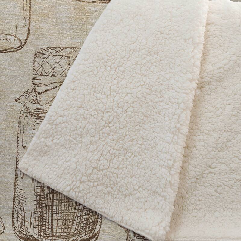 Premium Machine Washable ASB173 Modern Pantry Sherpa Throw Blanket