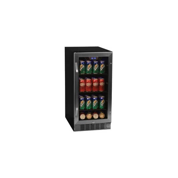 Shop Edgestar Cbr901sg 15 Wide 80 Can Built In Beverage Cooler With Blue Led Lighting Stainless Steel Overstock 14270303