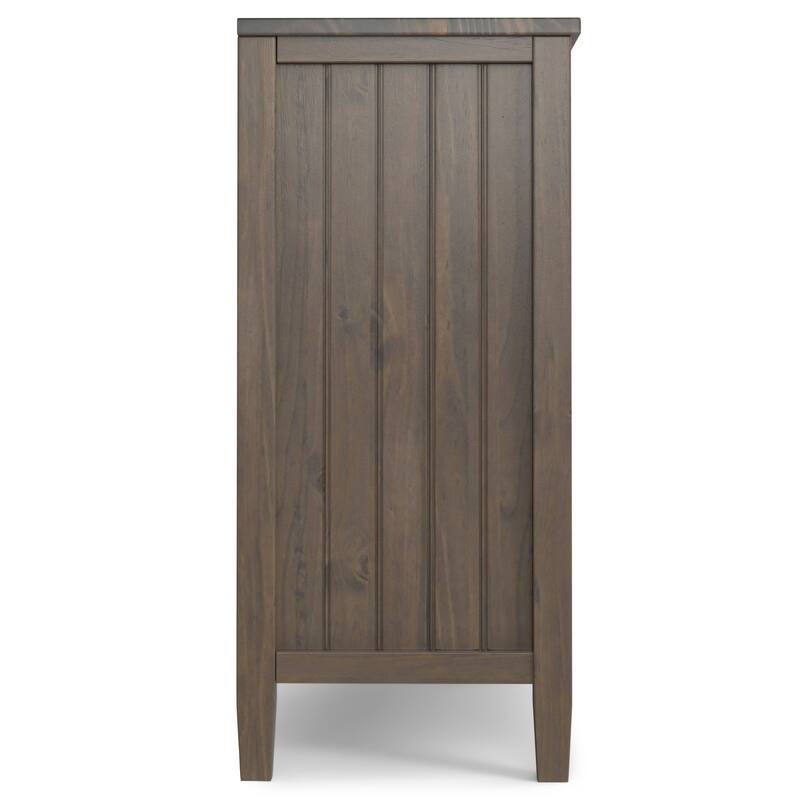 WYNDENHALL Rowan SOLID WOOD 32 inch Wide Contemporary Low Storage Cabinet in Smoky Brown - 14"d x 32" w x 31"h